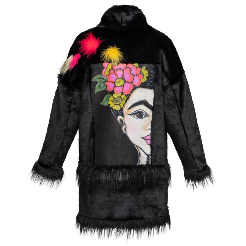 BLACK FRIDA hand-painted faux fur jacket