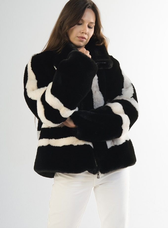 URBAN CHIC black and white faux fur jacket
