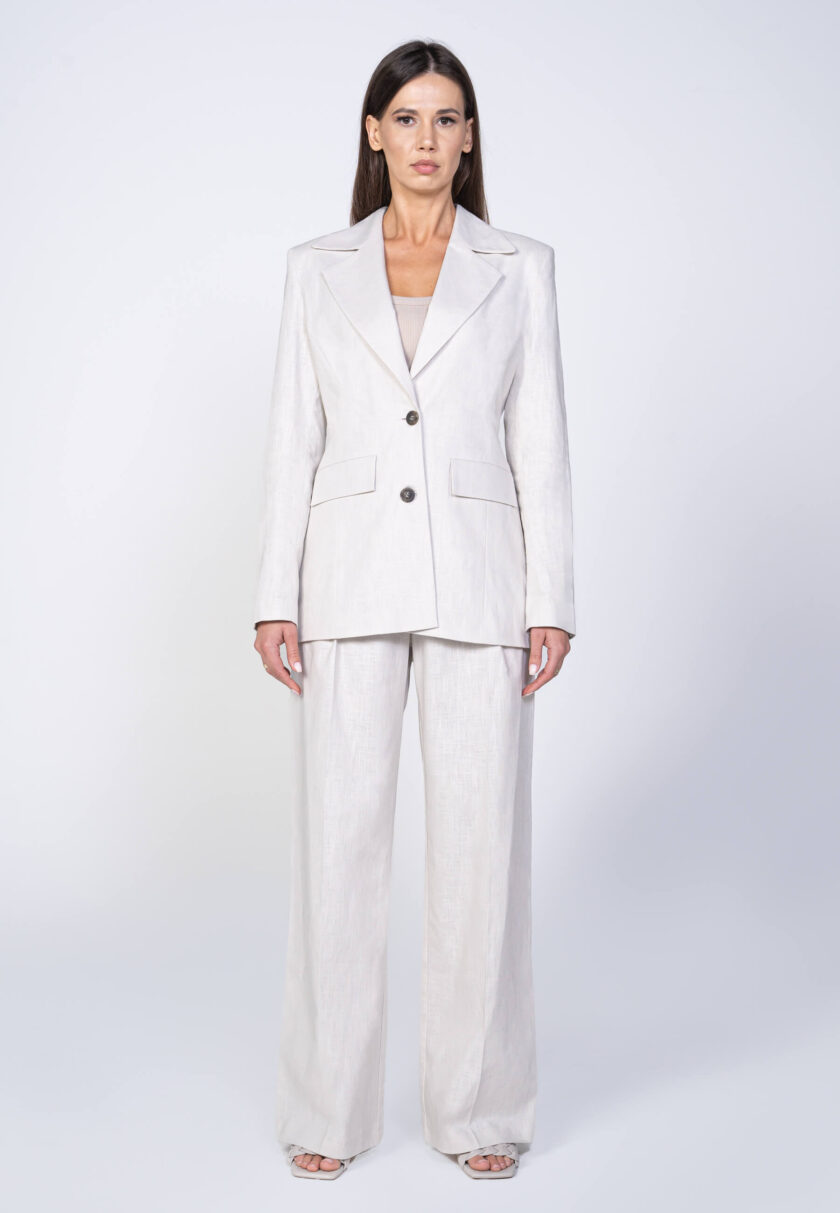 Beige linen women's suit