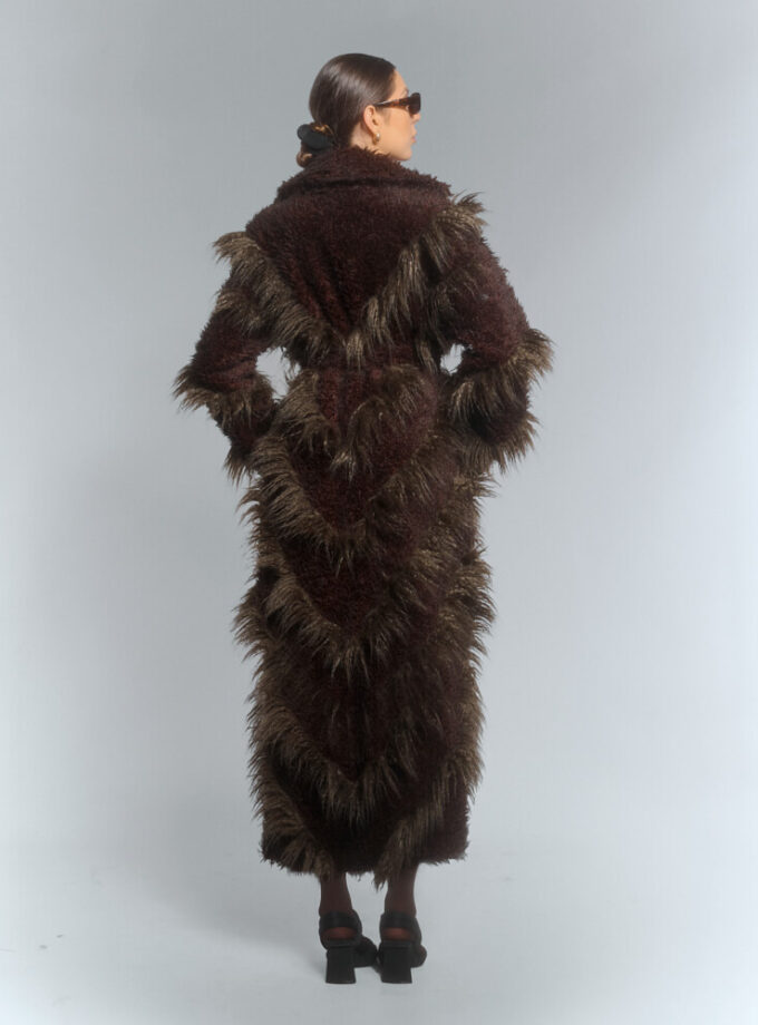 IT GIRL brown faux fur coat